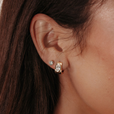 Lab Grown 1.45CT Diamond Huggie Earrings