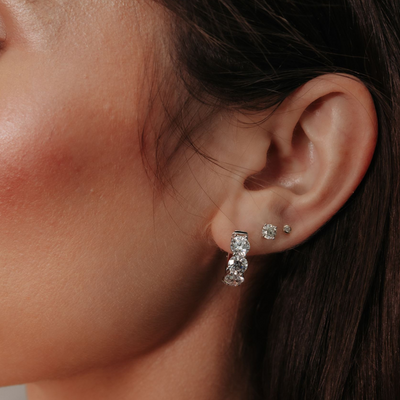Lab Grown 5.03CT Huggie Earrings