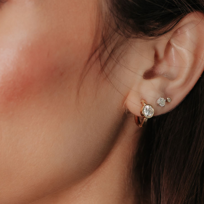 Lab Grown 1.50CT Diamond Huggies Earrings