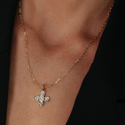 Lab Grown Diamond Bezel Cross Pendant