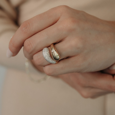 1.05CT Pave' Diamond Bypass Ring