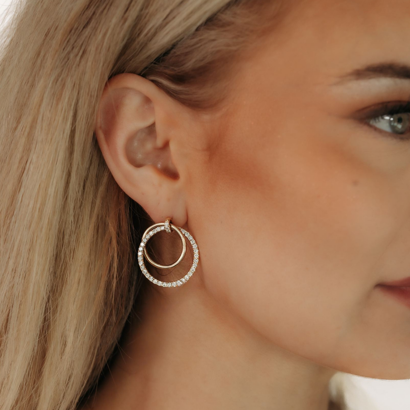 1.19CT Interlocking Diamond Circle Earrings