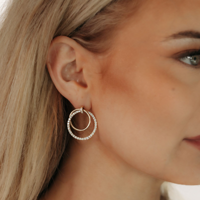 1.19CT Interlocking Diamond Circle Earrings