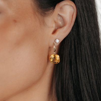 citrine drop earrings