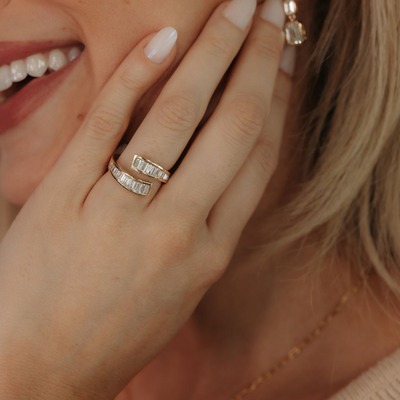 0.80CT Channel Set Baguette Bypass Ring