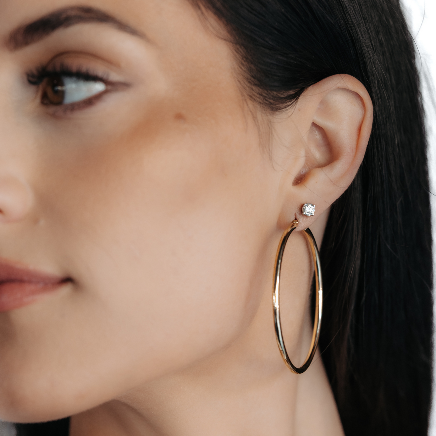 Classic 2.5mm Round Gold Hoop Earrings