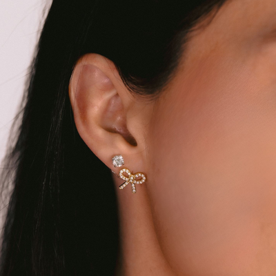 Diamond Bow Earrings