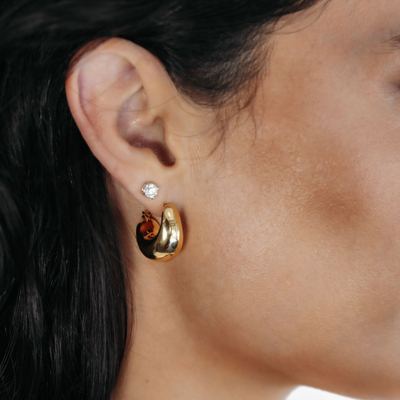 Small Puffed Halfmoon Earrings