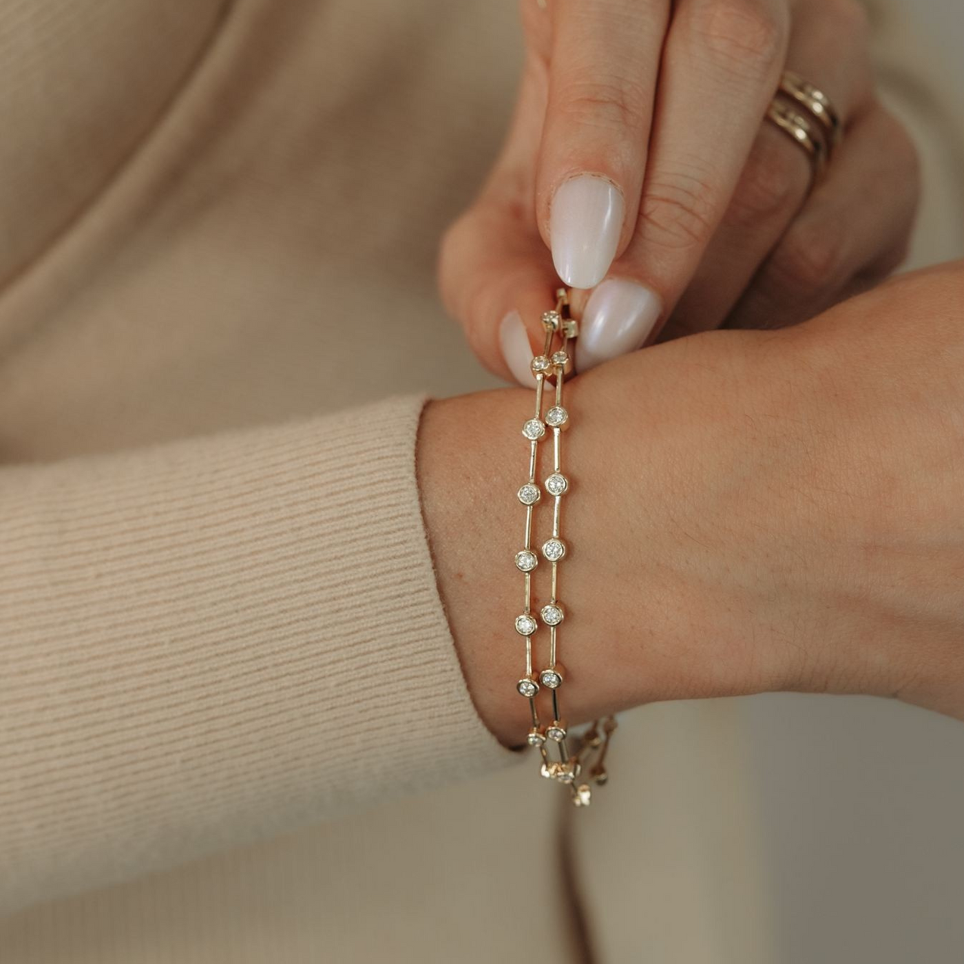 38 Bezels Diamond Bubble Bracelet