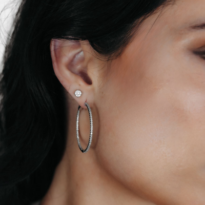 Round 1.5" Whisper Thin 1.15CT Hoop Earrings