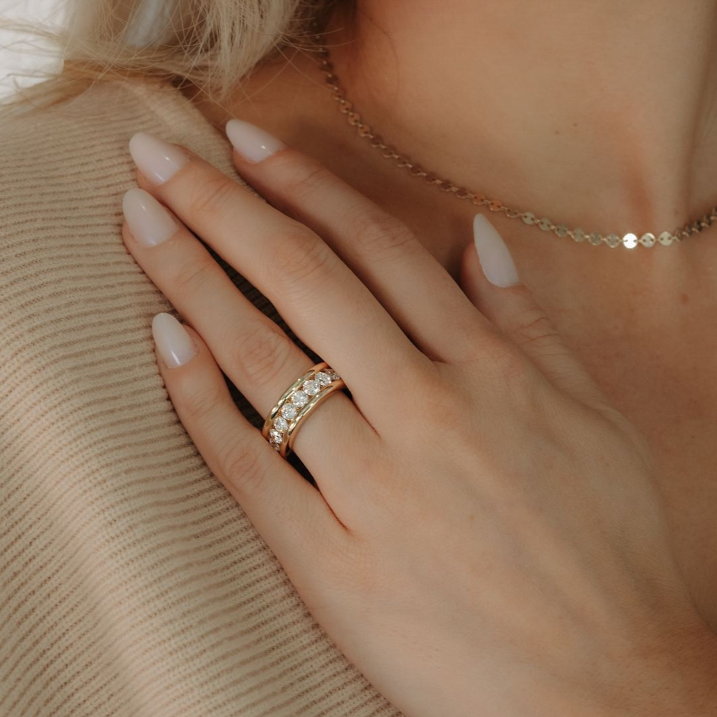 2.45CT Wide Channel Diamond Ring