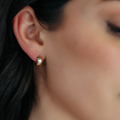 gold huggie earrings