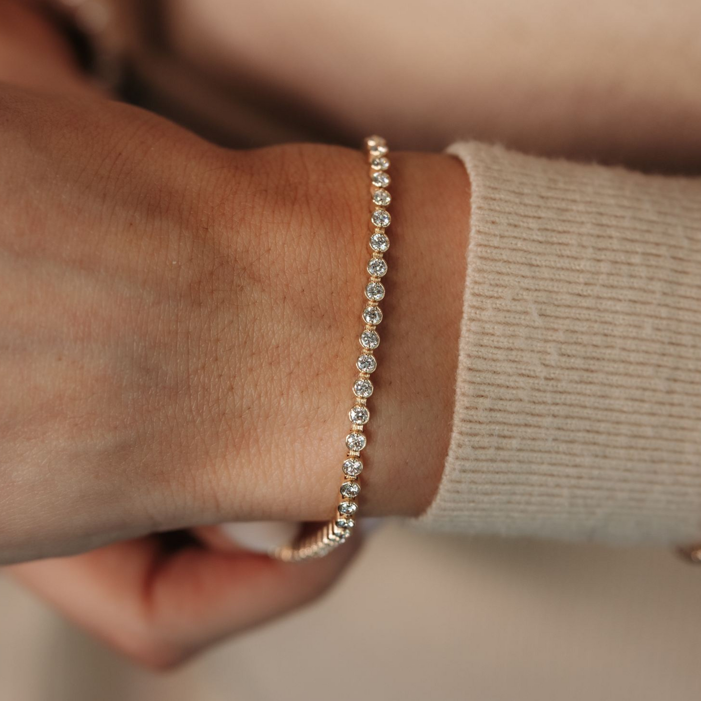 2.00CT Bezel Set Diamond Tennis Bracelet