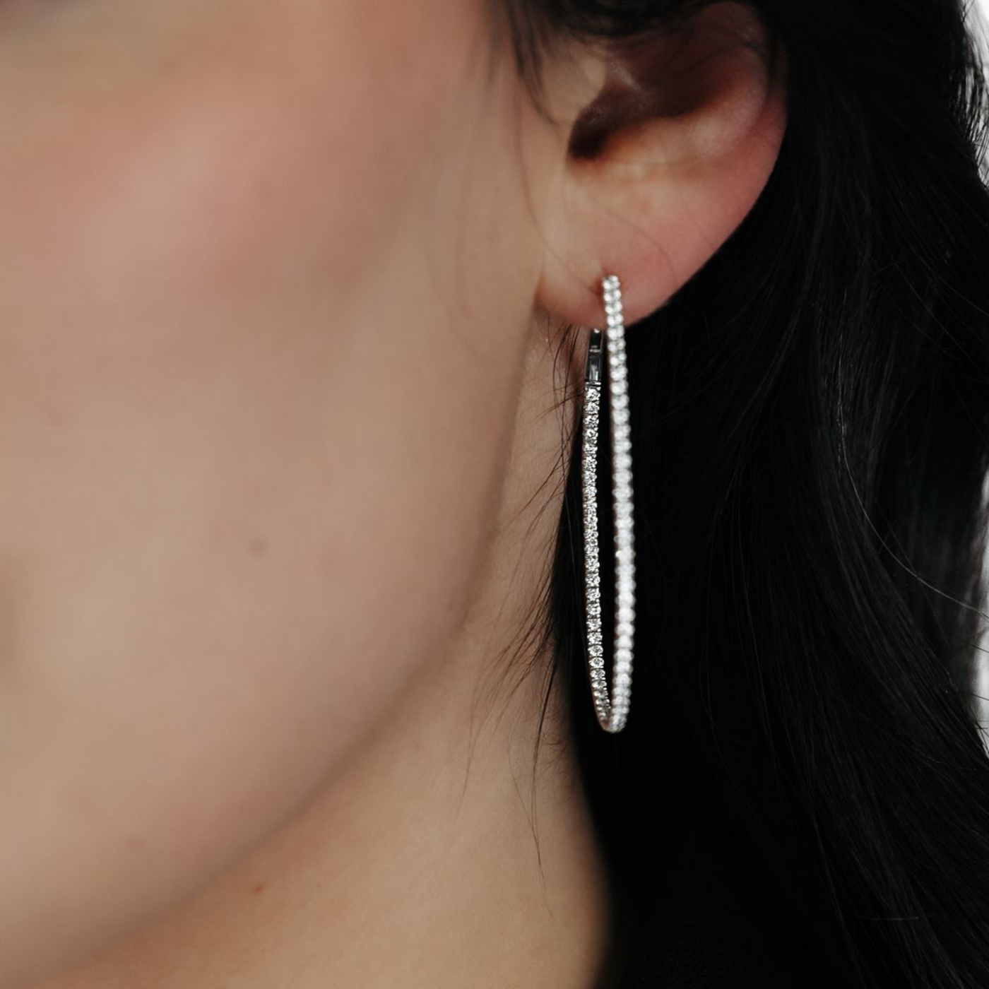 inside out diamond hoop earrings