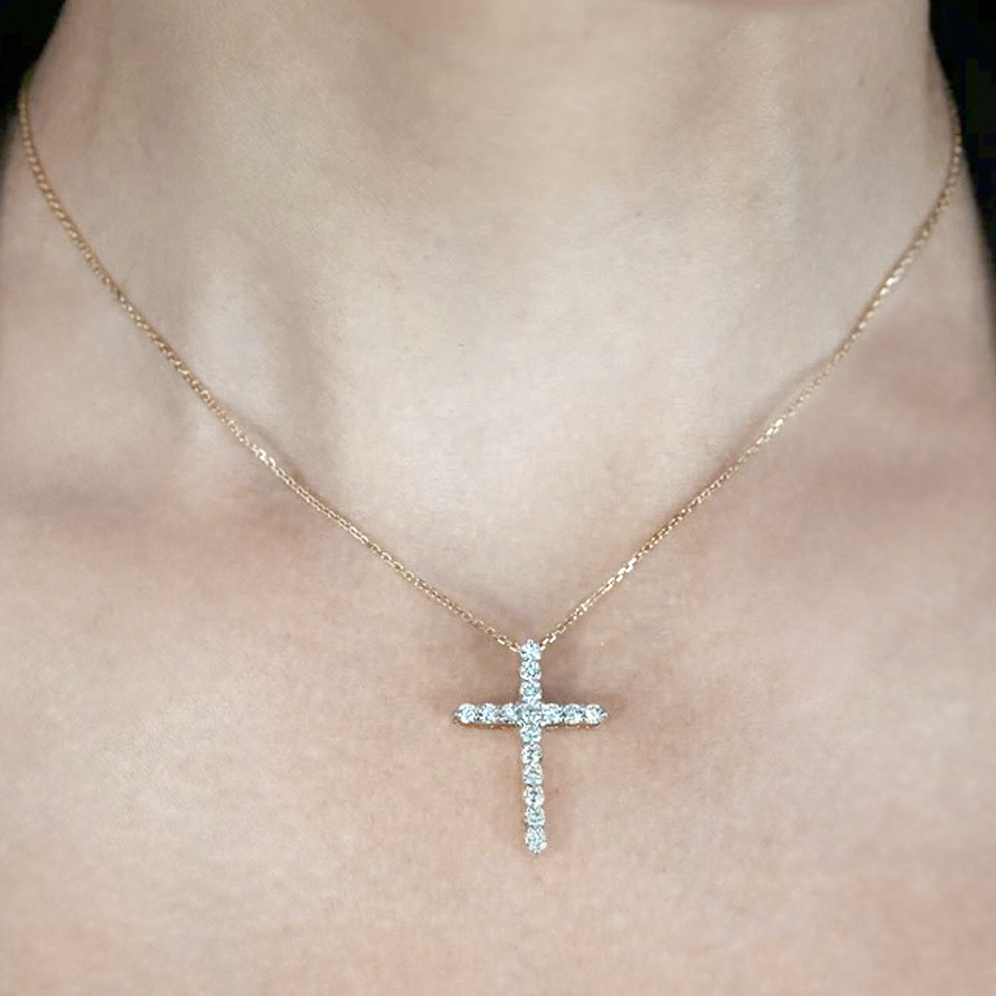 Classic 0.80CT Diamond Cross Pendant