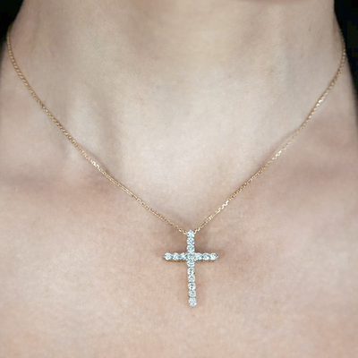 Classic 0.80CT Diamond Cross Pendant