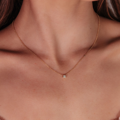 Bezel Set Round 0.20CT Diamond Necklace