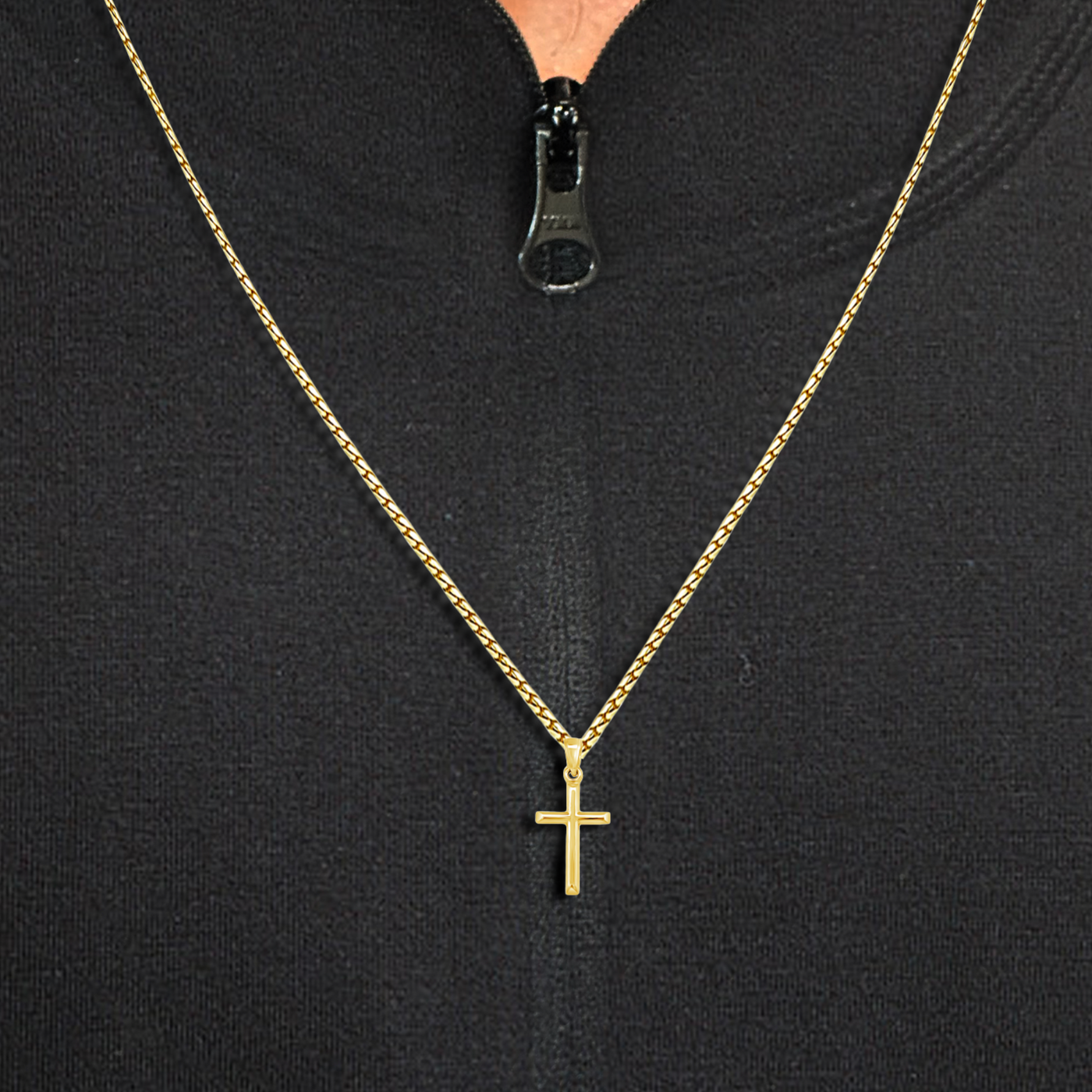 small gold cross pendant