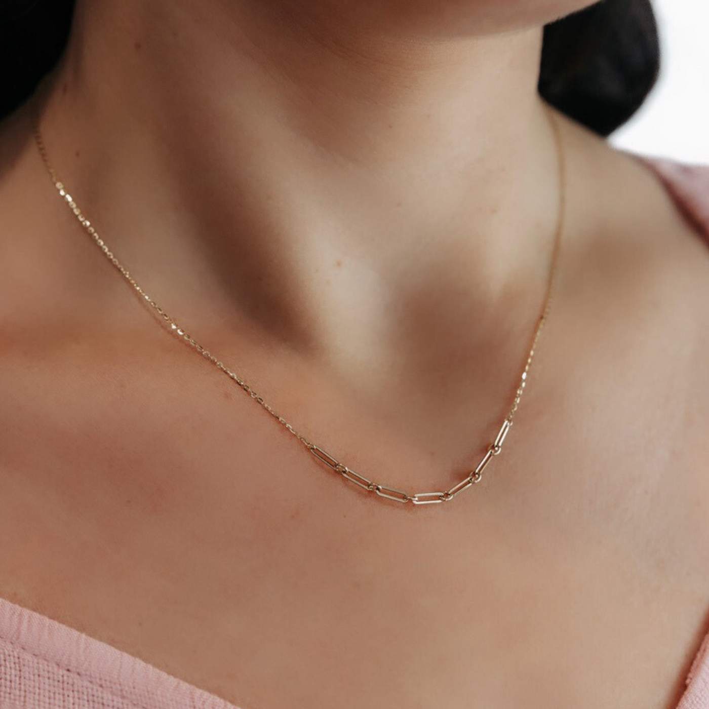 paperclip link and chain neckalce