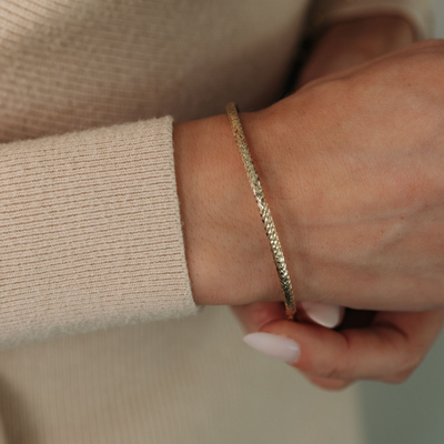 Hammered Finish Bangle Bracelet