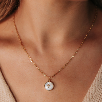 Mini Diamond North Star MOP Charm