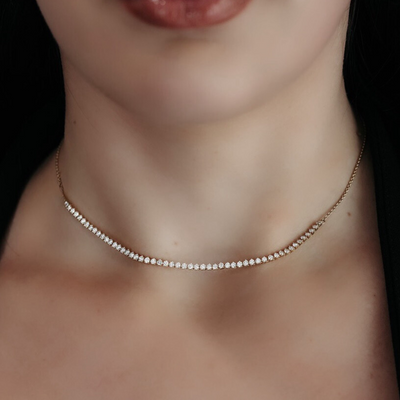 diamond rolo chain necklace
