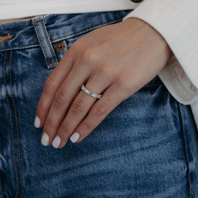 3/4 Emerald Cut & Round 3.85CT Diamond Ring