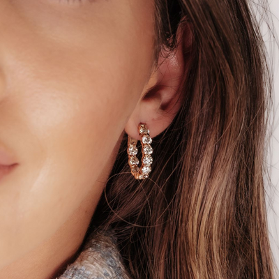 Oval 1" Eternity 4.30CT Hoop Earrings