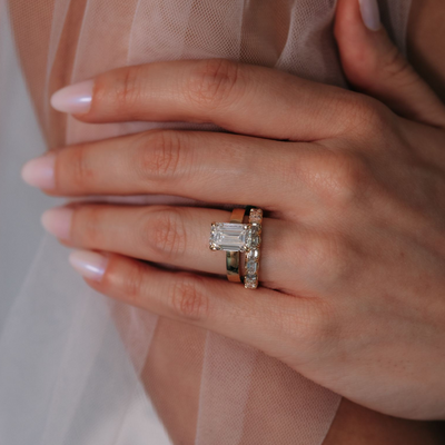 1/2 Way 1.20CT Emerald Cut Diamond Ring