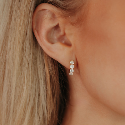 Ultimate 4 Diamond 1.60CT Huggie Earrings