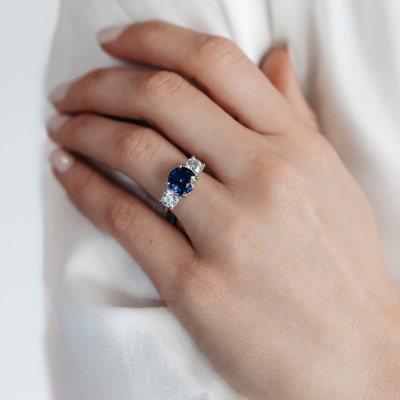 4.51CT Blue Sapphire & Diamond Ring