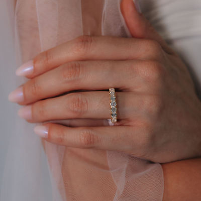 1/2 Way 1.20CT Emerald Cut Diamond Ring
