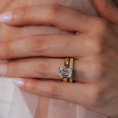 Antique Milgrain 3/4 Diamond Band Ring