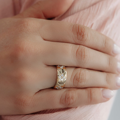 burnished floral ring