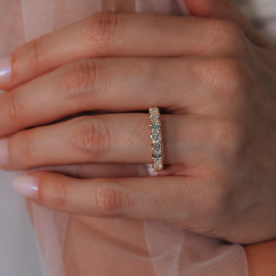 1.30CT Emerald Cut East West Diamond Ring