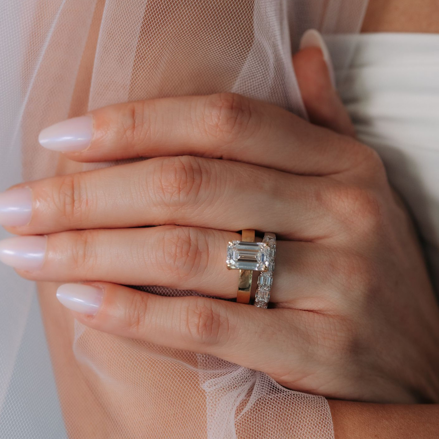 1.85CT Emerald Cut East West Diamond Ring