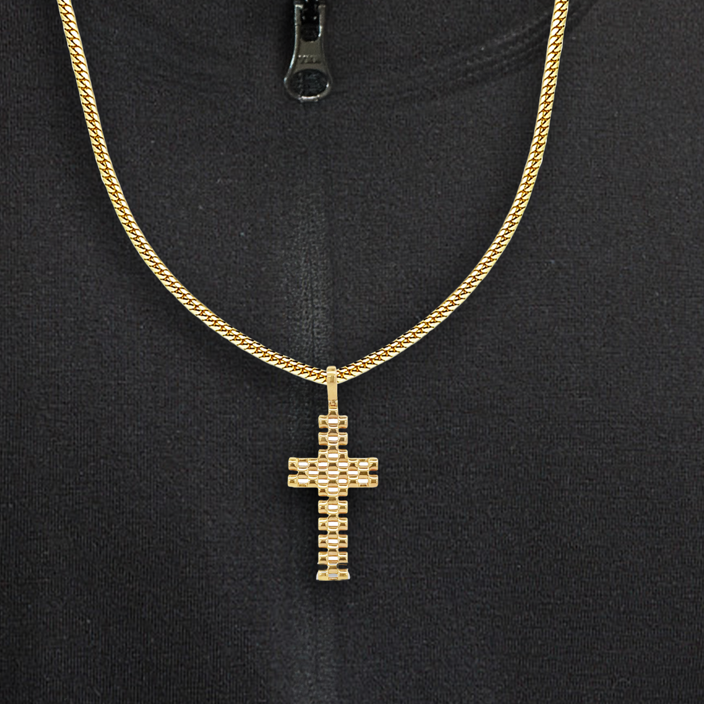 watch link style cross pendant