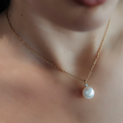 pearl and diamond drop necklace