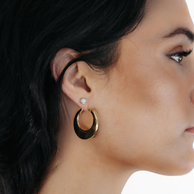 2mm Graduated Flat 1.25" Hoop Earrings