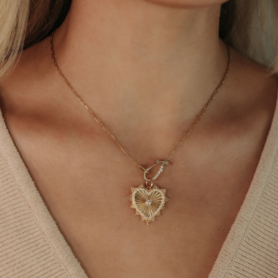 0.05CT Charm Holder Small Paperclip Necklace