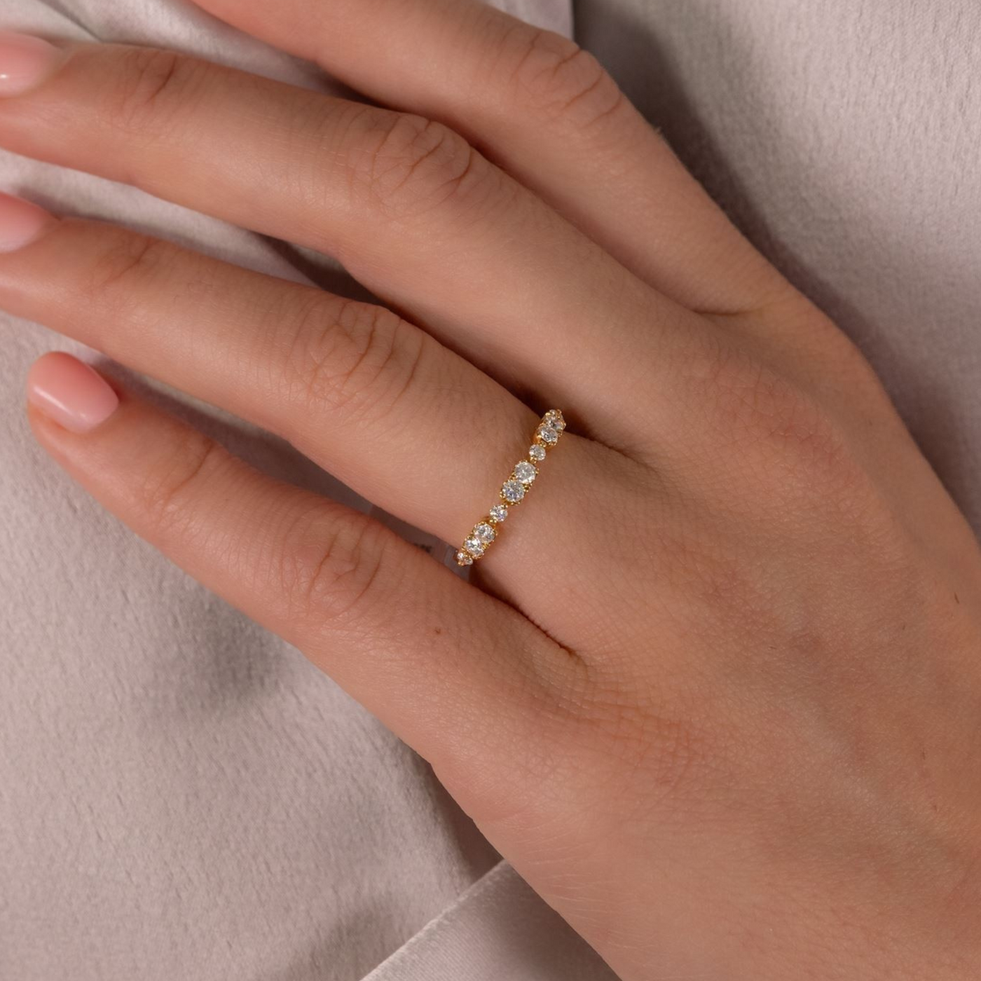 Alternating 1/2 Way Round Diamond Ring