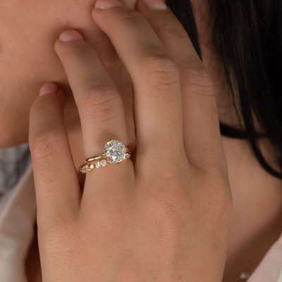 Alternating 1/2 Way Round Diamond Ring