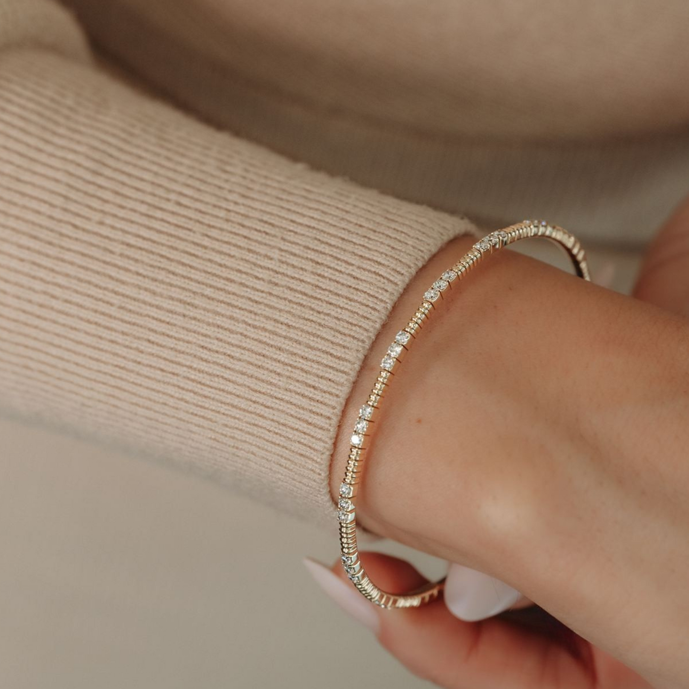 1.20CT Eternity Flex Bangle Bracelet