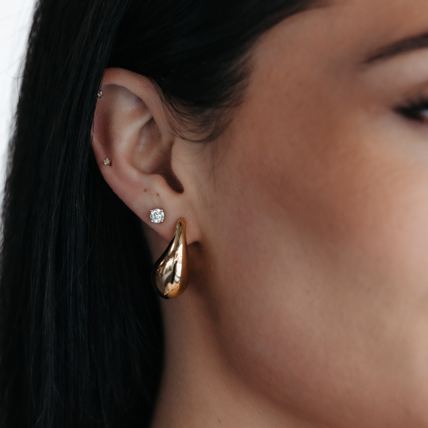 gold paint drop earrings