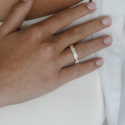Diamond Bezel & Pave Band Ring