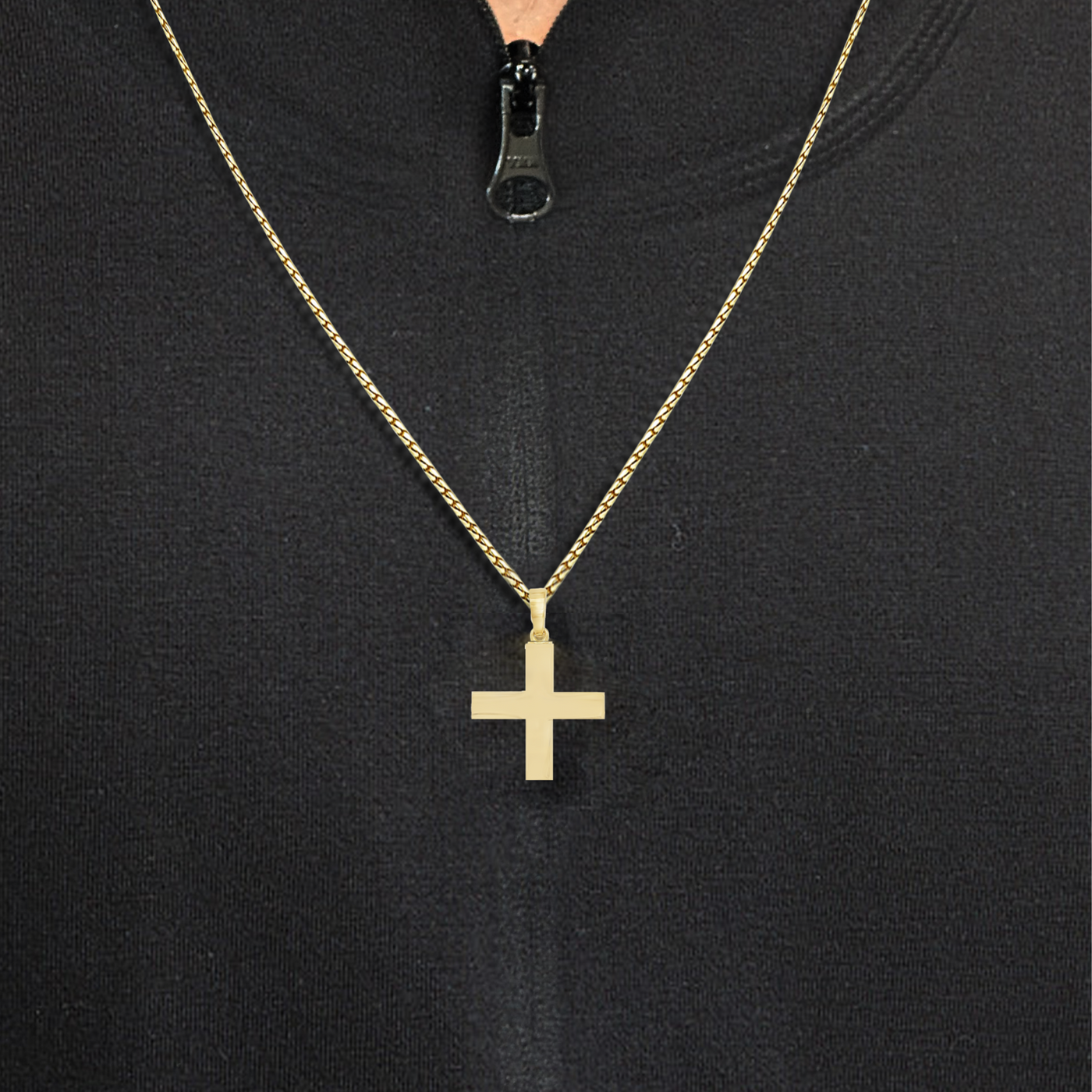 0.75" Solid Gold Square Greek Cross Pendant