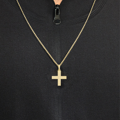 0.75" Solid Gold Square Greek Cross Pendant