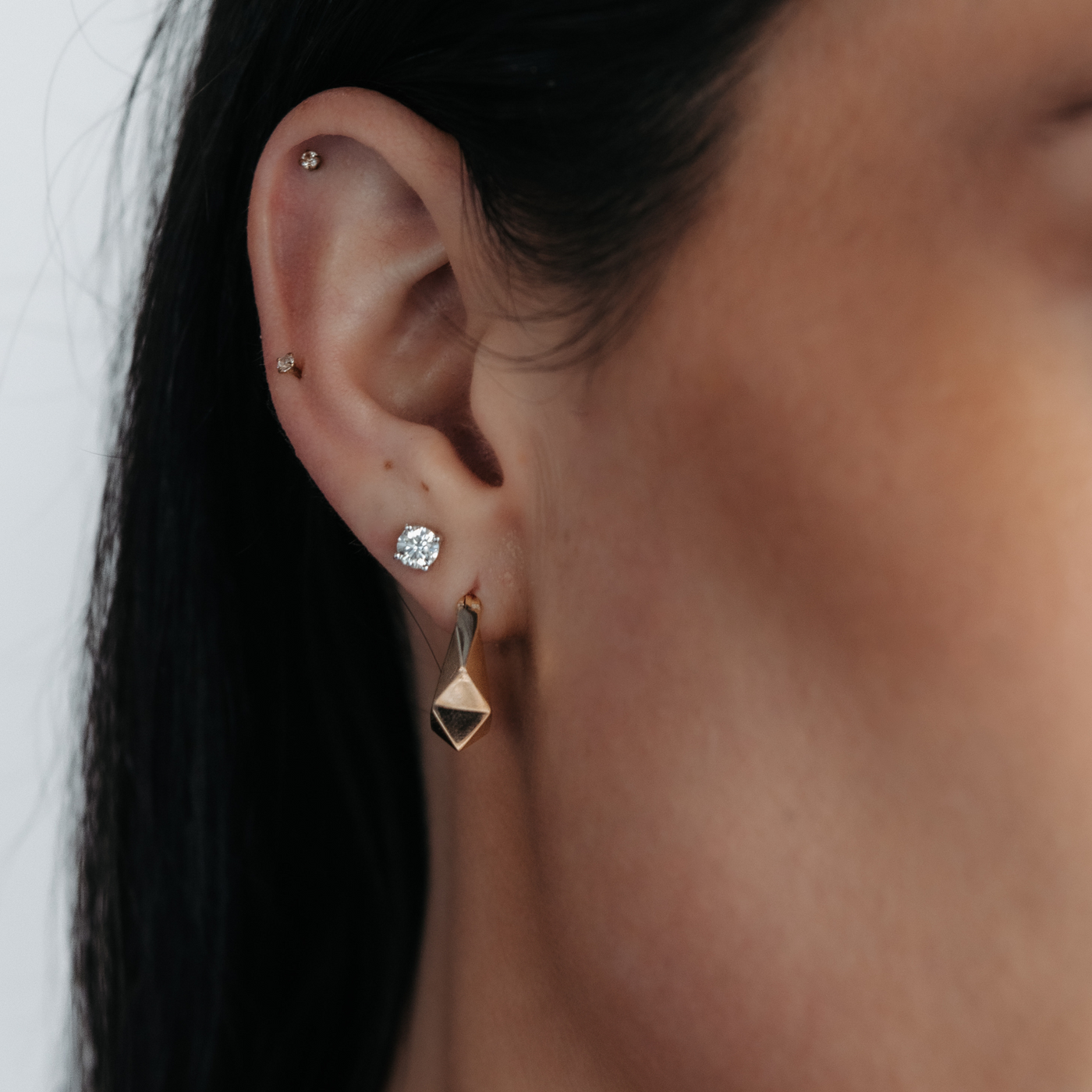 gold geometric hoop earrings