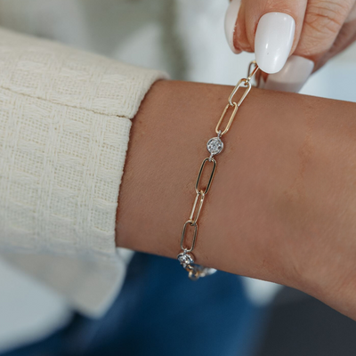 Paper Clip 0.40CT Diamond By The Yard Bracelet