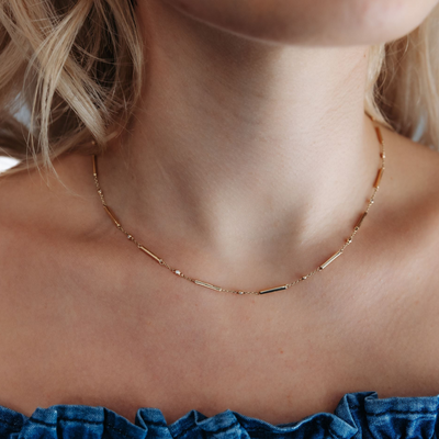Bezels & Bars Diamond Necklace